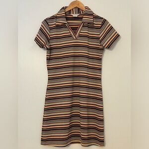 Vintage 1990s Express Tricot Polo Space Dye Dress Medium